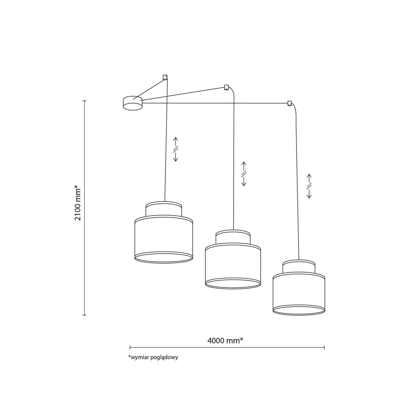 DUO Jute Adjustable 3-Light Pendant for Dining Table & Kitchen Island