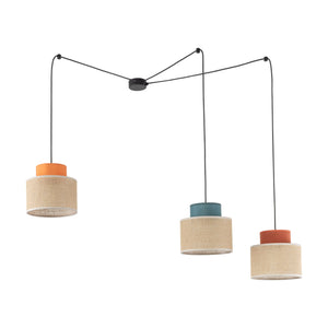 DUO Jute Adjustable 3-Light Pendant for Dining Table & Kitchen Island