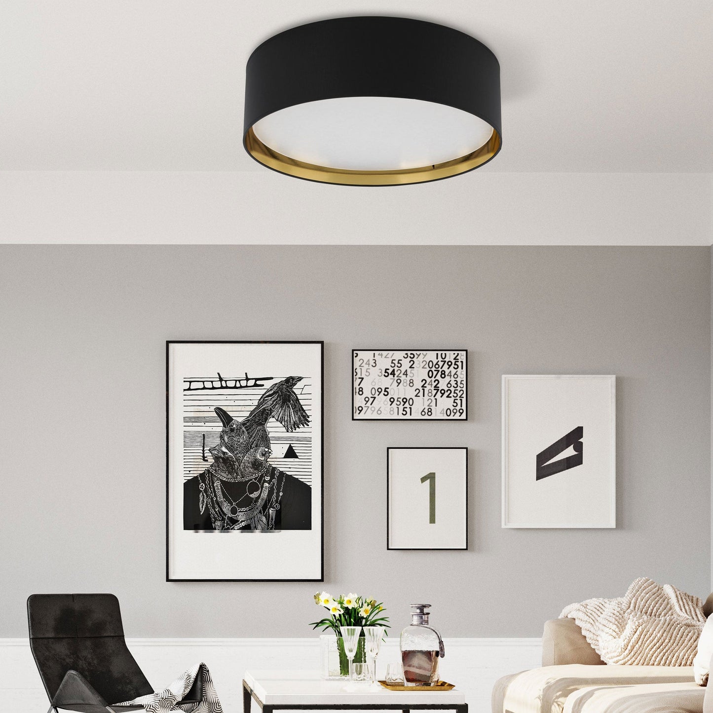 BILBAO Gold Modern Flush Mount Light