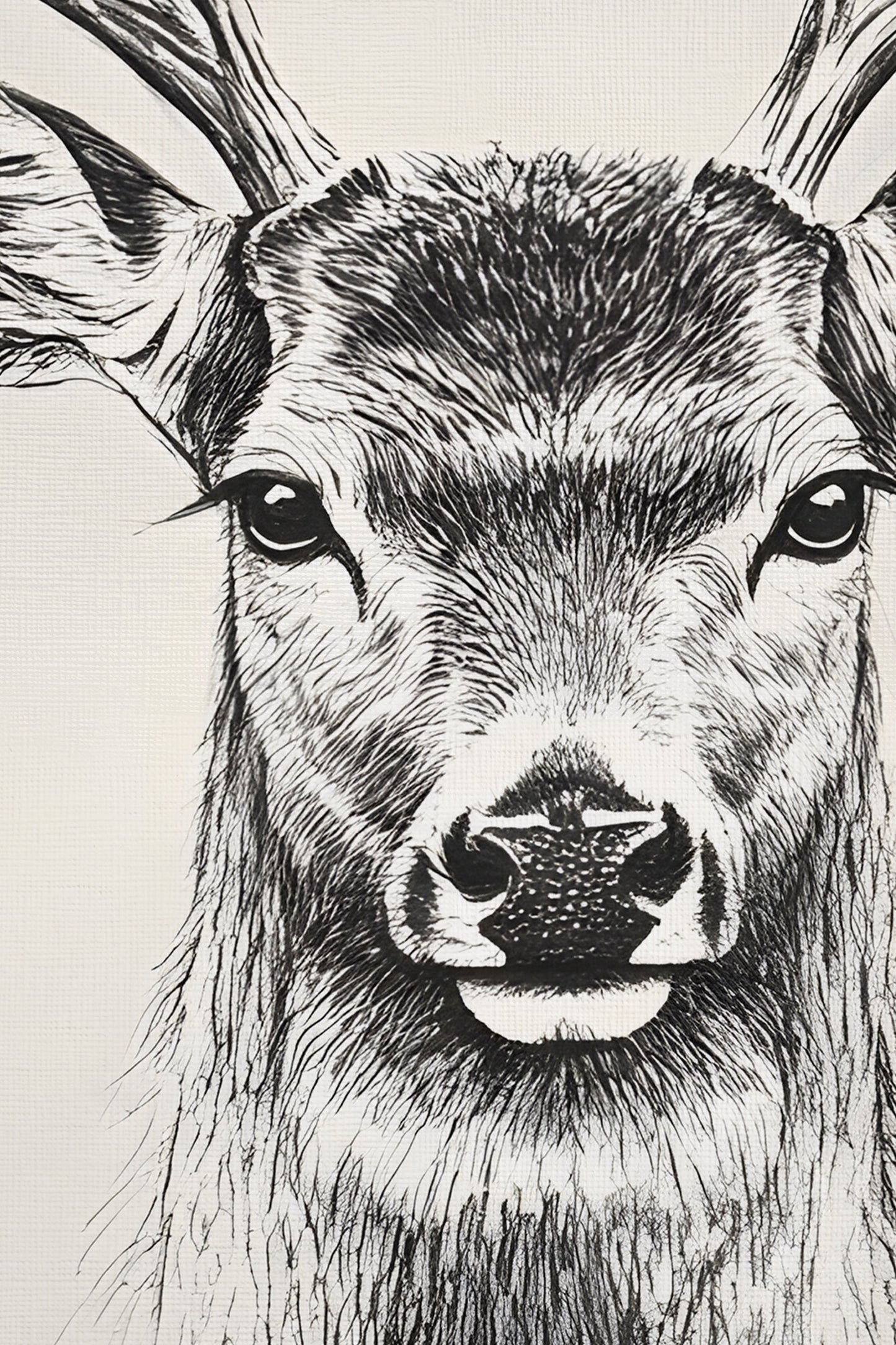 WILD SKETCH, Artwork on rigid canvas, framed in Vintage Silver