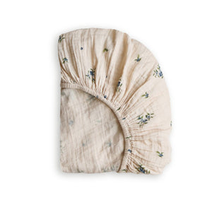 Organic Cotton Muslin Crib Fitted Sheets - Blueberry
