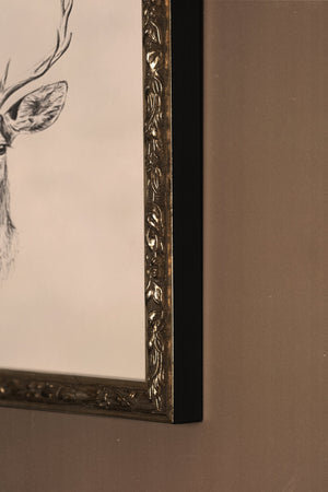 WILD SKETCH, Artwork on rigid canvas, framed in Vintage Silver