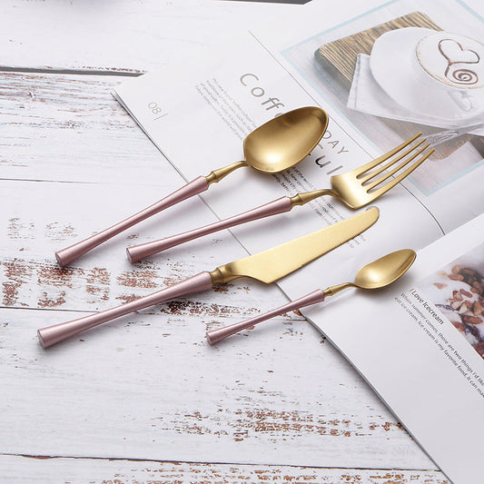 304 Stainless Steel Steak Cutlery Set - Knife, Fork, Spoon & Coffee Spoon-1