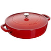 STAUB Braisers Cast Iron Round Saute Pan Chistera | Cherry | 3.7 L