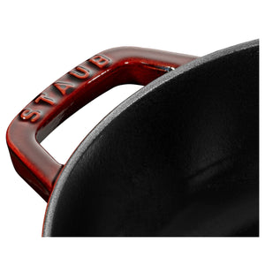 STAUB Braisers 3.7 L Cast Iron Round Saute Pan Chistera, Grenadine-Red-2
