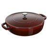 STAUB Braisers 3.7 L Cast Iron Round Saute Pan Chistera, Grenadine-Red