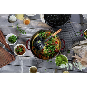 STAUB Braisers 3.7 L Cast Iron Round Saute Pan Chistera, Grenadine-Red-3