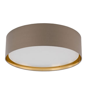 BILBAO Gold Fabric Flush Mount Ceiling Light for Bedroom, Hallway & Living Room