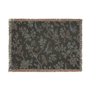 Raven & Floral Woven Blanket