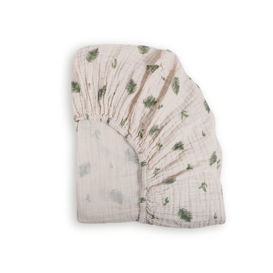 Organic Cotton Muslin Crib Fitted Sheets - Fern