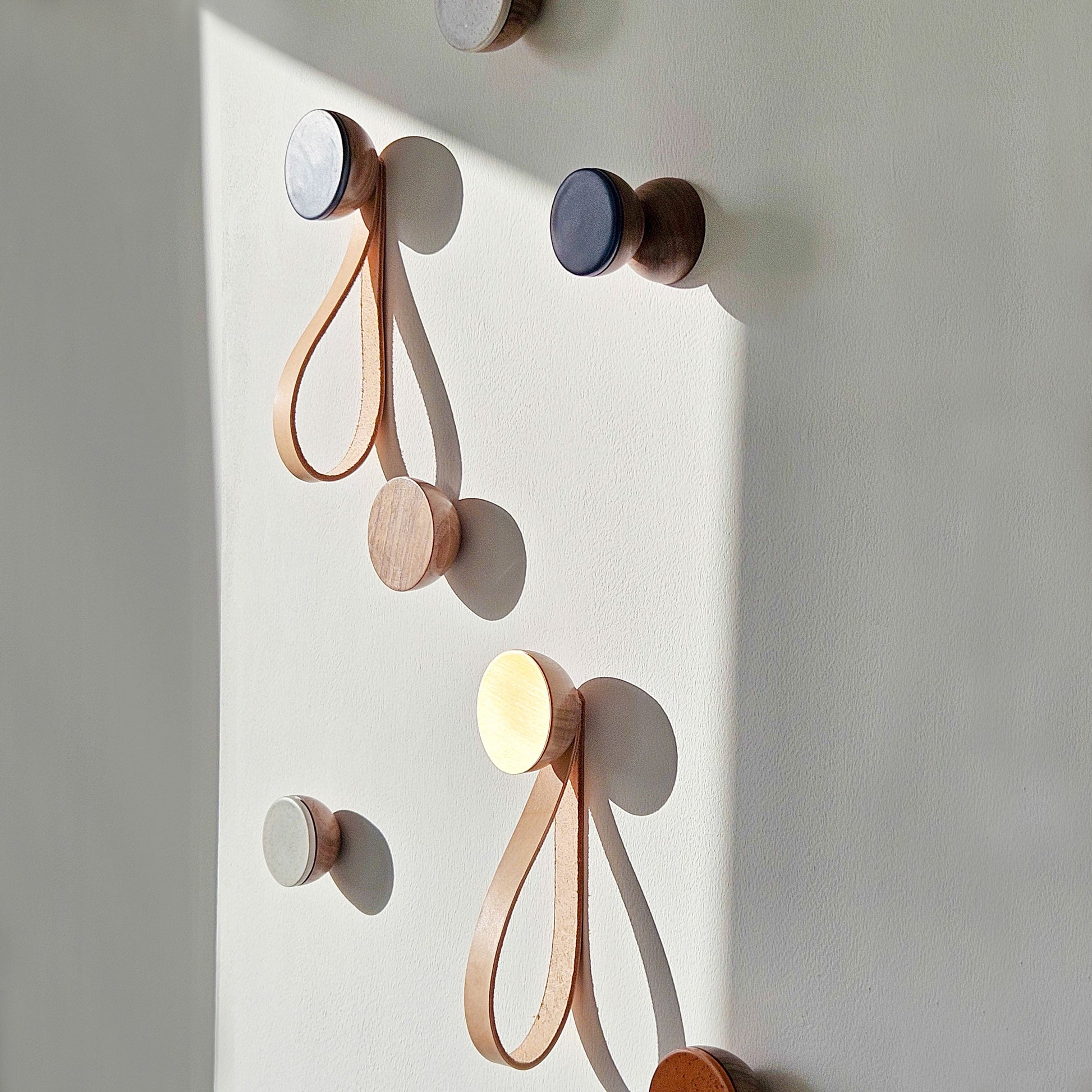 Round Walnut Wood Wall Mounted Coat Hook / Knob-3