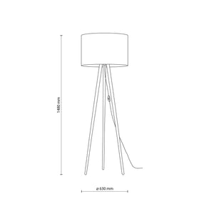TOKYO Wood & Linen Floor Lamp for Living Room & Bedroom