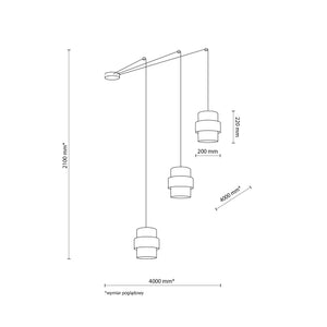 CALISTO JUTE 3-Light Suspension Pendant for Dining Tables, Stairwells & High Ceilings