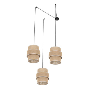 CALISTO JUTE 3-Light Suspension Pendant for Dining Tables, Stairwells & High Ceilings