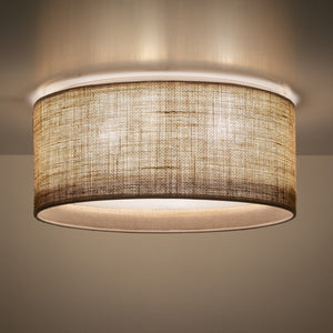 JUTE Natural Flush Mount Ceiling Light for Bedroom, Hallway & Living Room