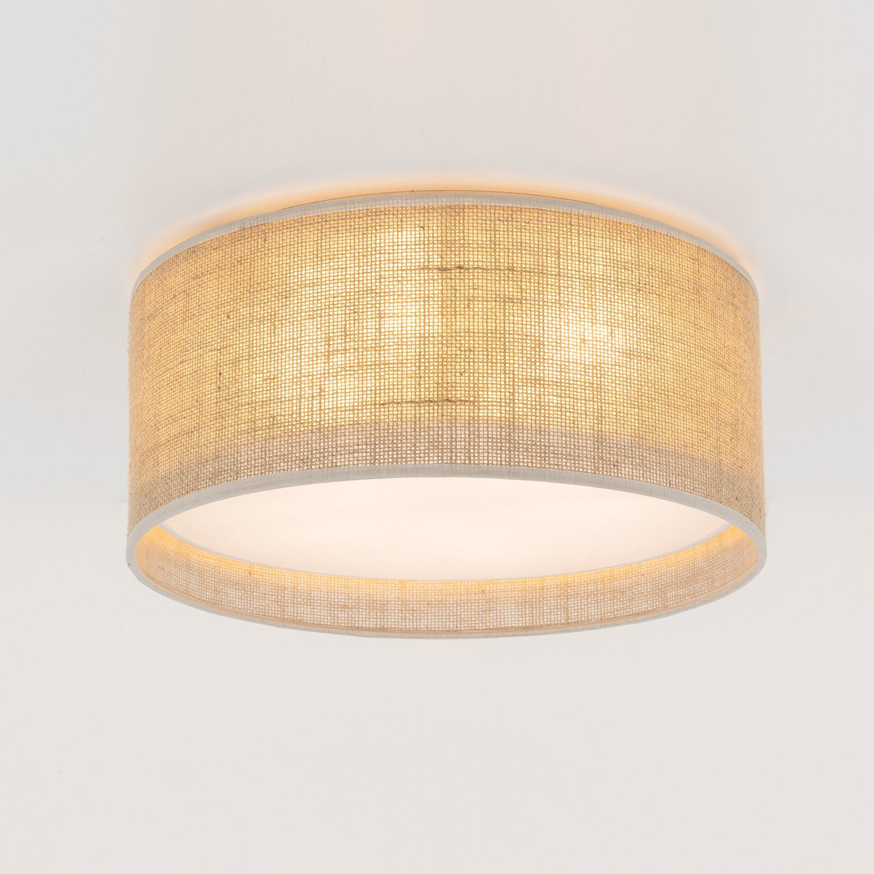 JUTE Natural Flush Mount Ceiling Light for Bedroom, Hallway & Living Room