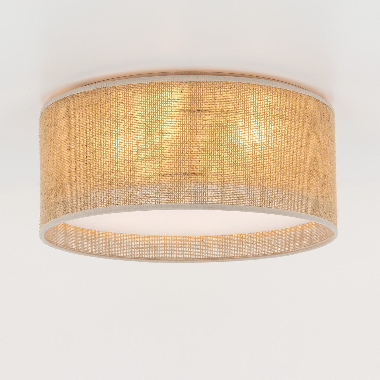 JUTE Natural Flush Mount Ceiling Light for Bedroom, Hallway & Living Room