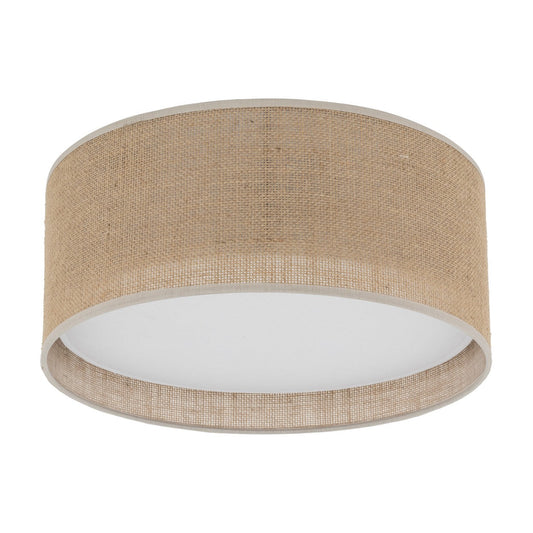 JUTE Natural Woven Flush Mount Ceiling Light Fixture for Kitchen, Hallway & Living Room – Scandinavian Minimalist Lighting
