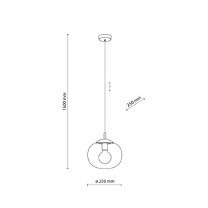 VIBE Graphite Glass Scandinavian Pendant Light for Kitchen Island & Dining Table