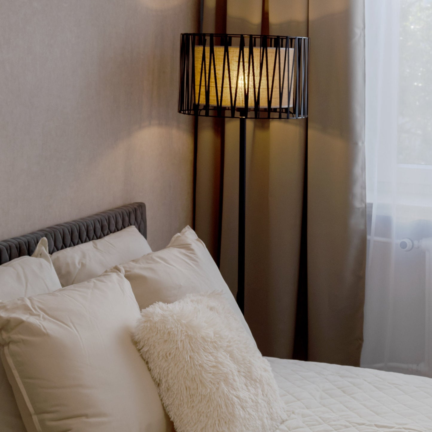 HARMONY NATURE Woven Jute Floor Lamp for Living Room & Bedroom (Clearance)