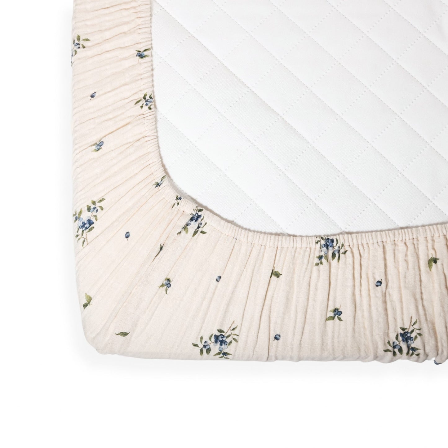 Organic Cotton Muslin Crib Fitted Sheets - Blueberry