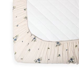 Organic Cotton Muslin Crib Fitted Sheets - Blueberry