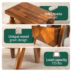 Rum Solid Wood Nightstand