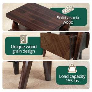 Rum Solid Wood Nightstand