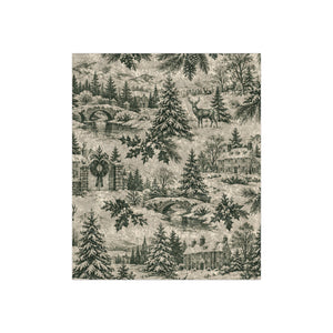 Heritage Christmas - Vintage Stag - Crushed Velvet Throw Blanket