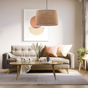 JUTE Natural Woven Pendant Light for Dining Room, Bedroom & Warm Scandinavian Interiors