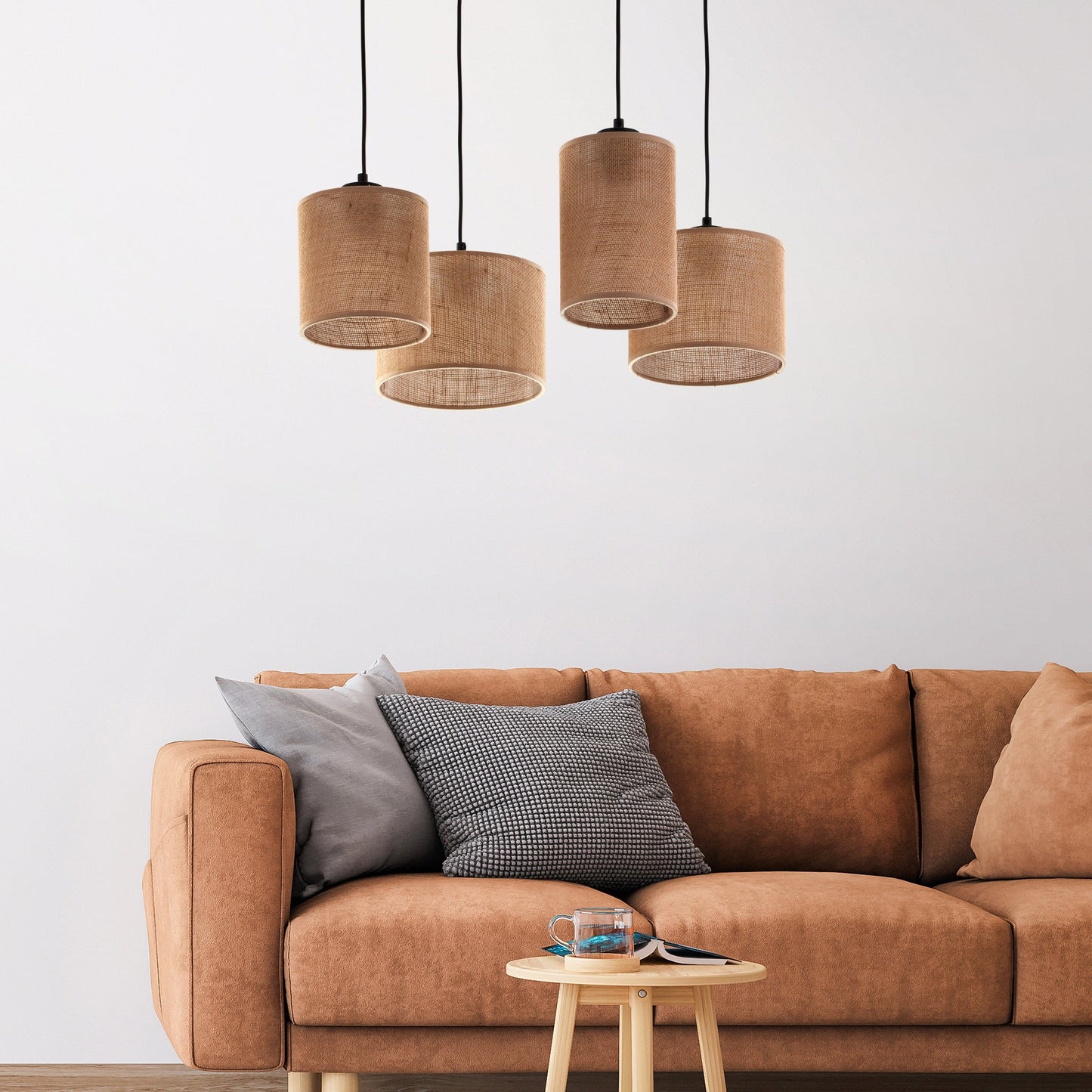 JUTE 4-Light Adjustable Pendant Light for Kitchen Island & Dining Table