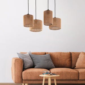 JUTE 4-Light Adjustable Pendant Light for Kitchen Island & Dining Table