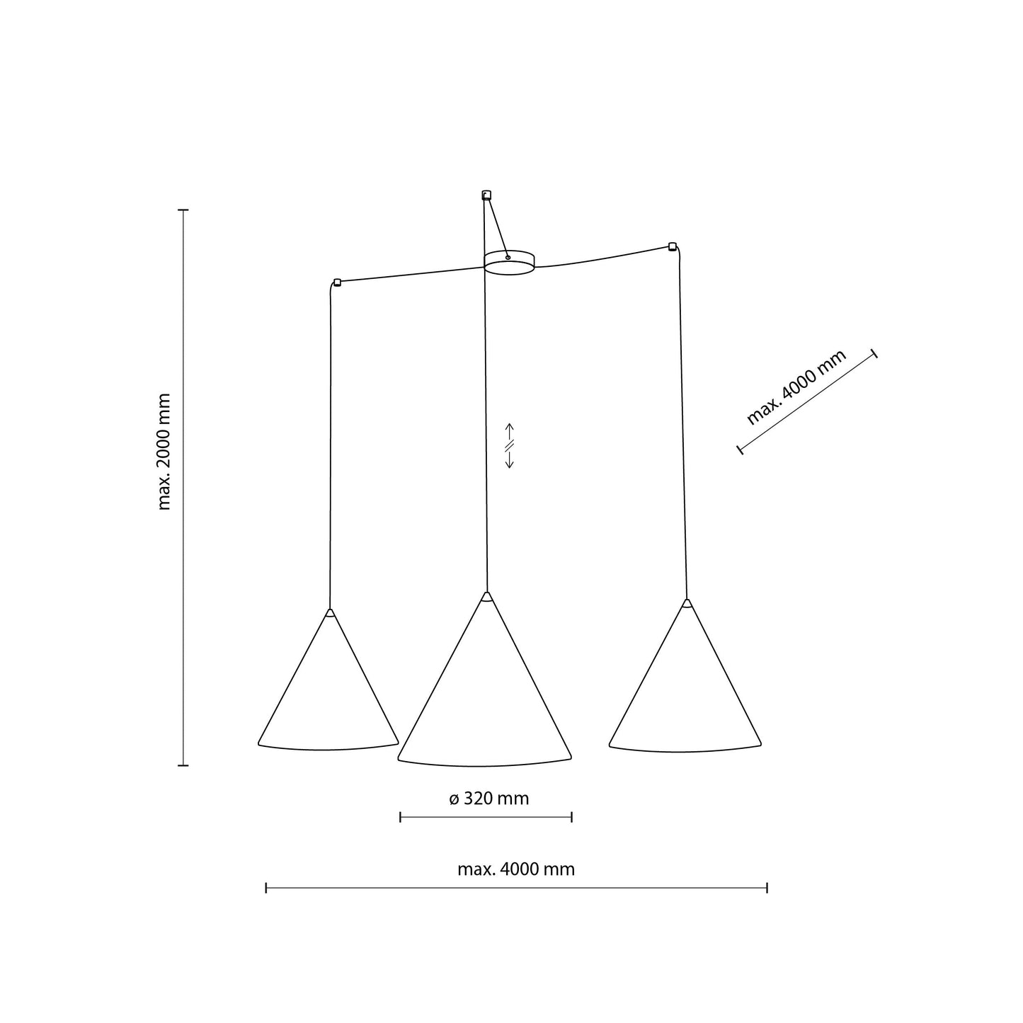 CONO 3-Light Modern Pendant Light for Kitchen Island, Dining Table & Contemporary Interiors