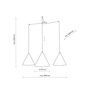 CONO 3-Light Modern Pendant Light for Kitchen Island, Dining Table & Contemporary Interiors