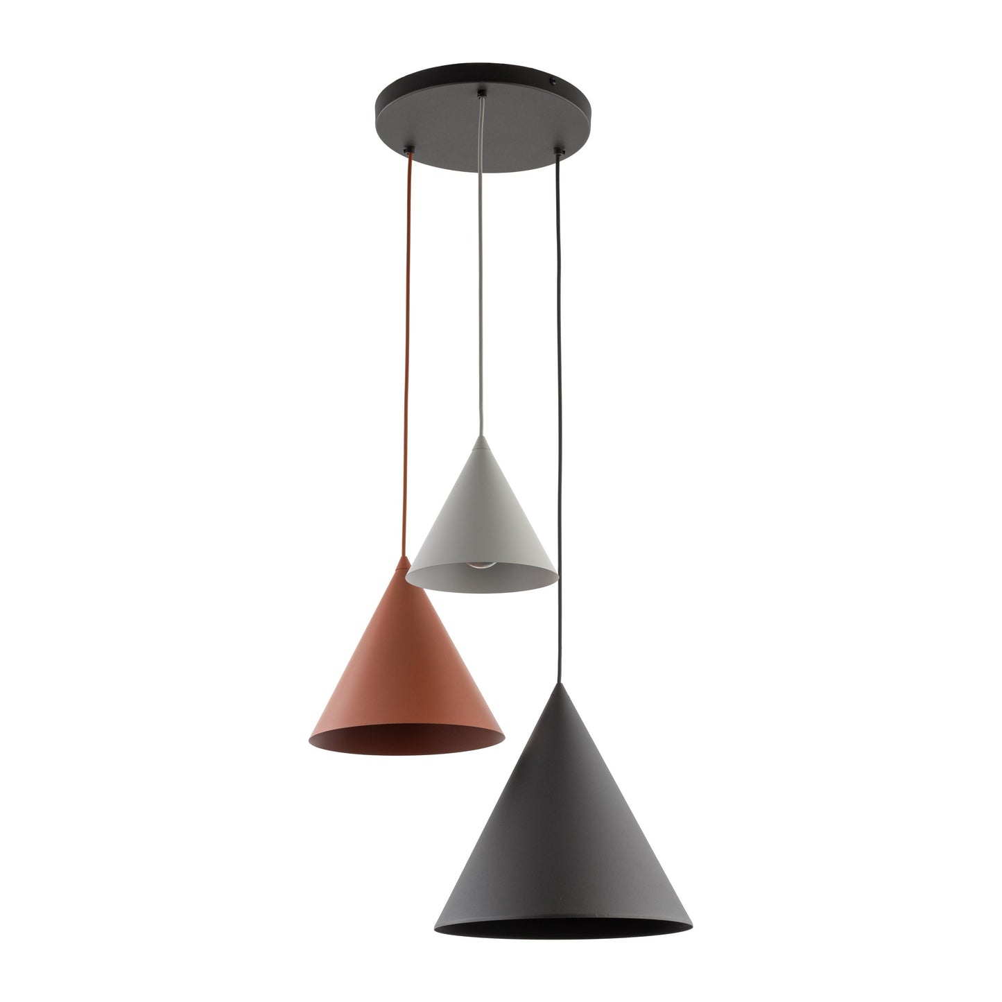 CONO Mix 3-Light Steel Cone Pendant for Kitchen Island & Dining Table
