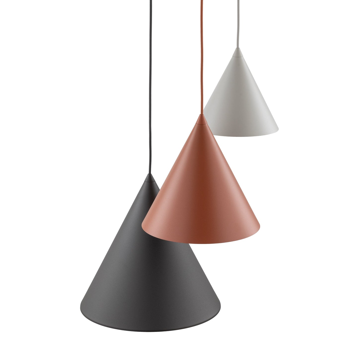 CONO Mix 3-Light Steel Cone Pendant for Kitchen Island & Dining Table