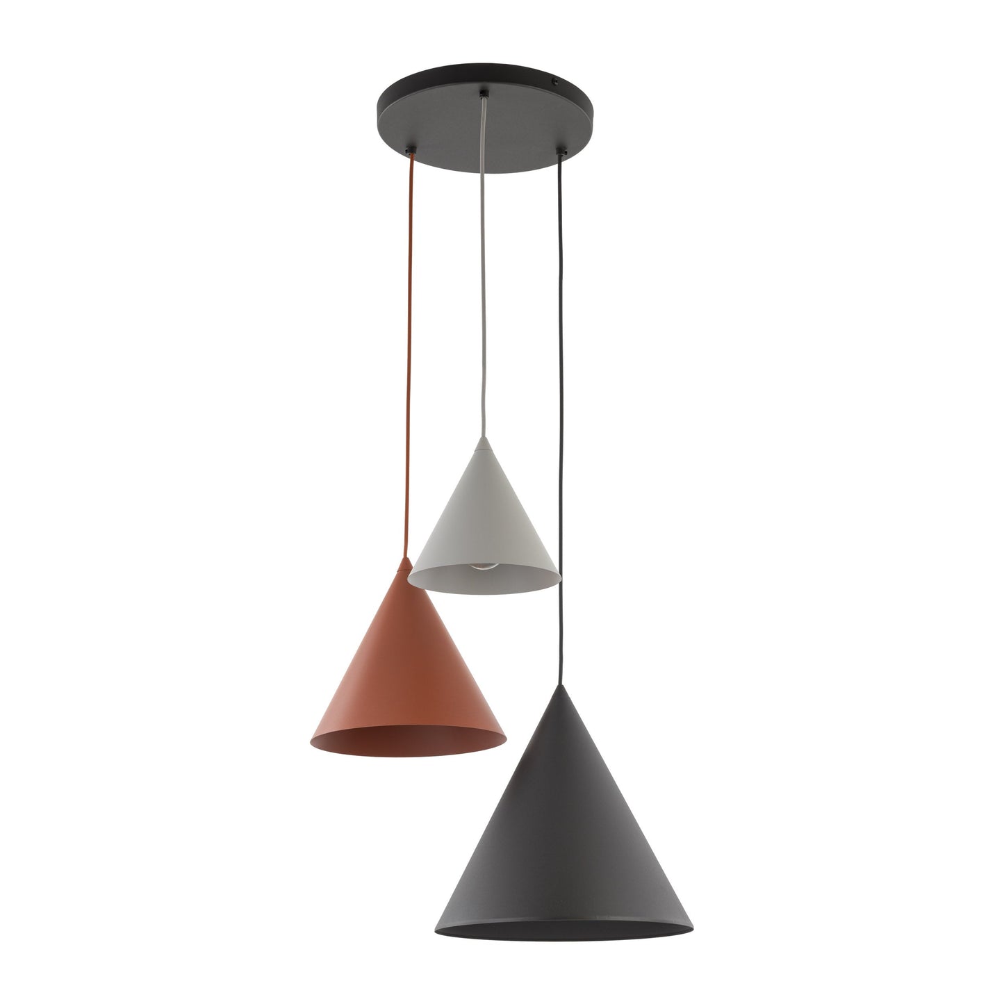 CONO Mix 3-Light Steel Cone Pendant for Kitchen Island & Dining Table