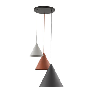 CONO Mix 3-Light Steel Cone Pendant for Kitchen Island & Dining Table