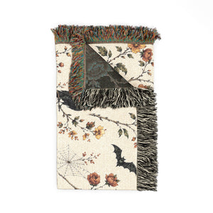 Raven & Floral Woven Blanket