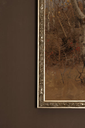 EXTINGUISHED SEASON -Artwork on stretched canvas, framed in Vintage Silver