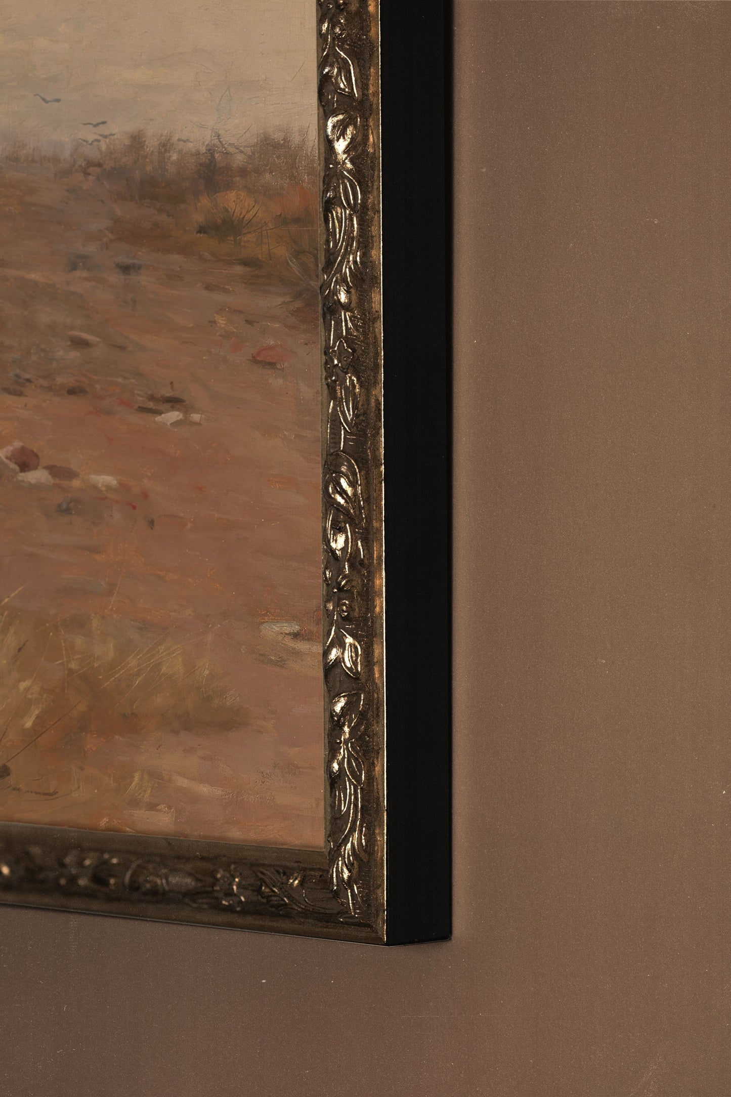 EXTINGUISHED SEASON -Artwork on stretched canvas, framed in Vintage Silver