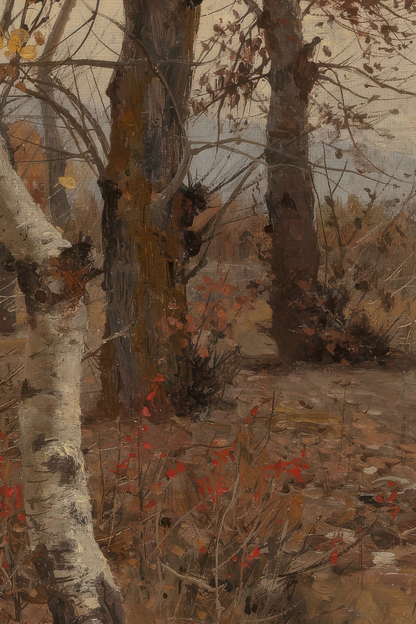 EXTINGUISHED SEASON -Artwork on stretched canvas, framed in Vintage Silver