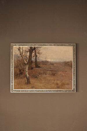 EXTINGUISHED SEASON -Artwork on stretched canvas, framed in Vintage Silver