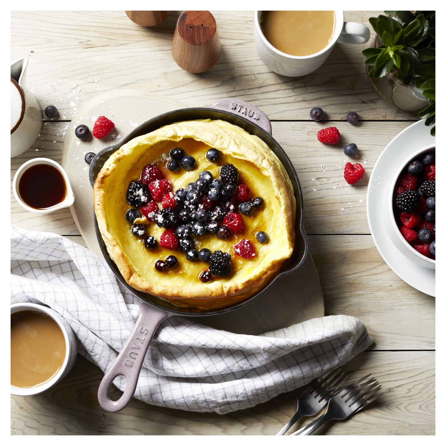 STAUB Pans 22 cm / 8.5 inch Cast Iron Traditional Deep Frypan, Cherry Blossom-1