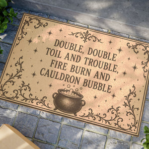 Doormat — “Double, Double Toil and Trouble” Halloween Cauldron Welcome Mat