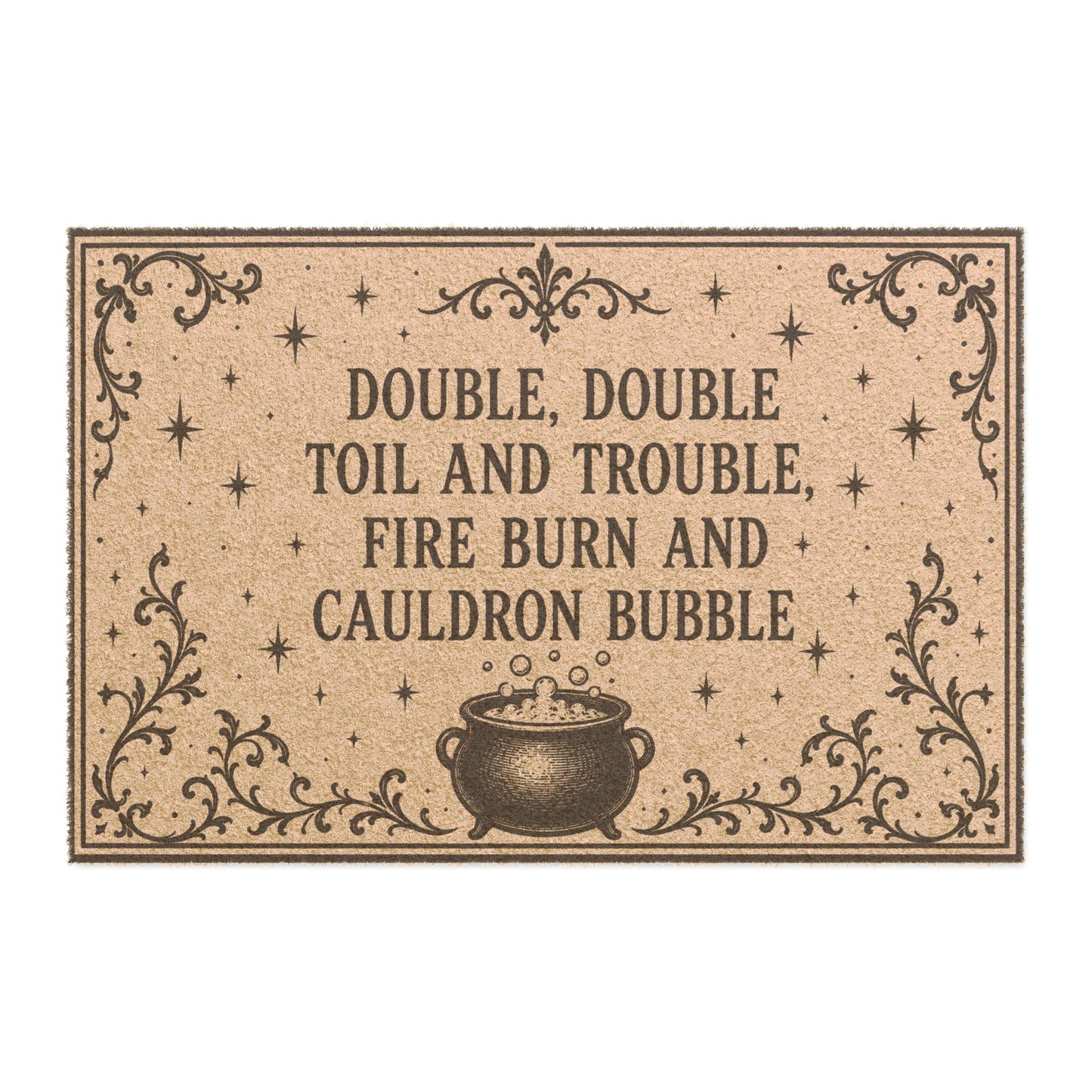 Doormat — “Double, Double Toil and Trouble” Halloween Cauldron Welcome Mat