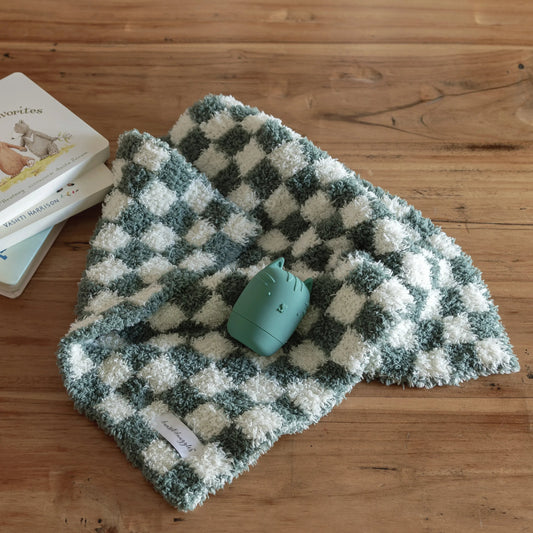Baby's Breath & Forest Green Check Print Lovey