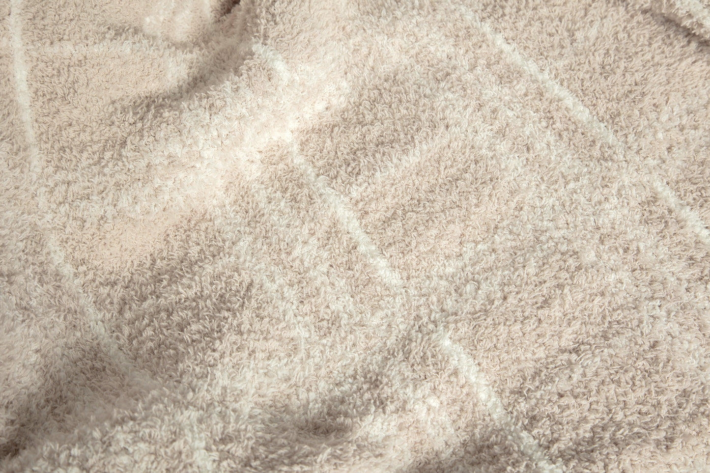 Blushing Beige & White Plaid Print Extended Throw