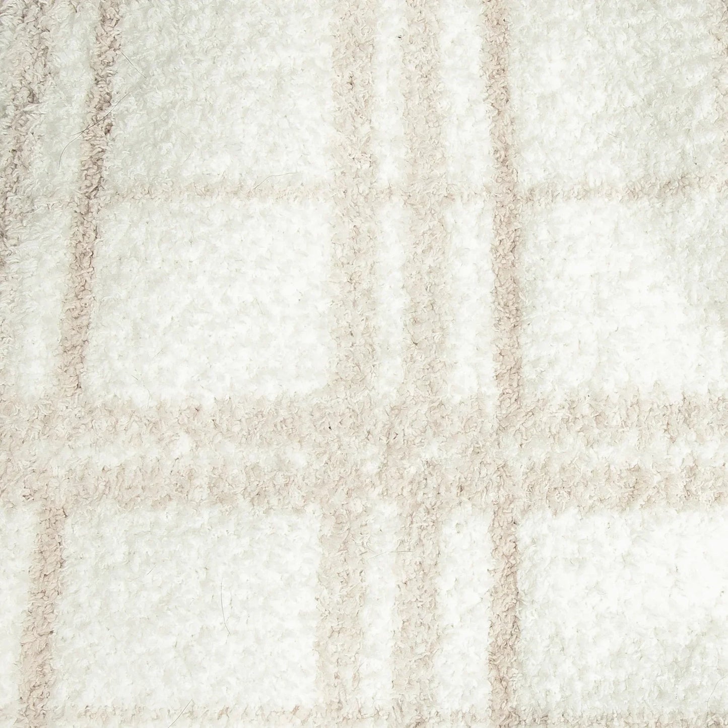 Blushing Beige & White Plaid Print Extended Throw