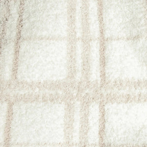 Blushing Beige & White Plaid Print Extended Throw